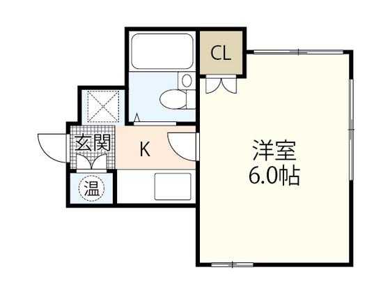 段原Oビル(1K/3階)の間取り写真