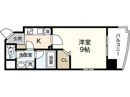 ライフメント堺町II(1K/5階)の間取り写真