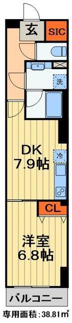 ROYJENT PARKS千葉中央(1DK/10階)の間取り写真