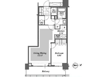 BRILLIA IST TOWER 勝どき(1LDK/26階)の間取り写真