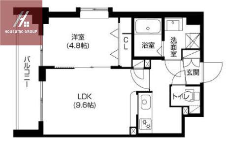 ラムール玉造(1LDK/3階)の間取り写真