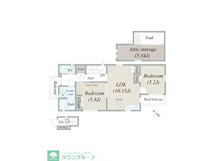 船橋3丁目8番地6号(2LDK/2階)の間取り写真