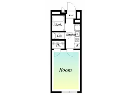 レオパレス六町(1K/2階)の間取り写真