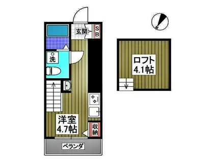 CIELO日吉本町(ワンルーム/2階)の間取り写真
