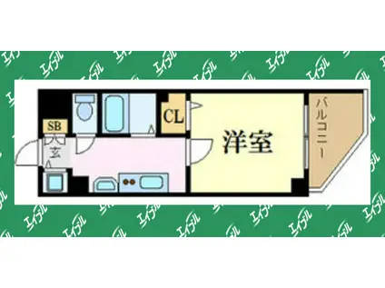 ベレーサ金山(1K/2階)の間取り写真