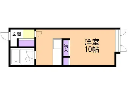 クリスタルハイツ(ワンルーム/2階)の間取り写真