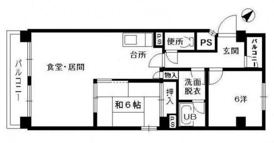 メゾン佐々木(2LDK/5階)の間取り写真
