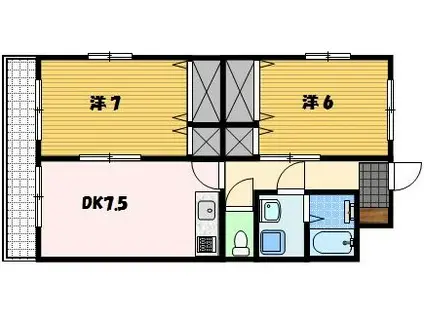 MEILLEUR.Y(2DK/3階)の間取り写真