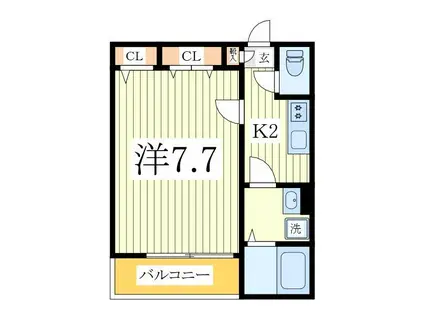 MQUARTO柏III(1K/2階)の間取り写真