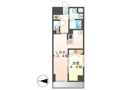 GRANDUKE正木(1LDK/4階)の間取り写真