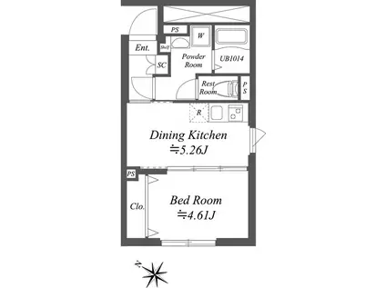 SOLASIA RESIDENCE南大塚(1DK/5階)の間取り写真