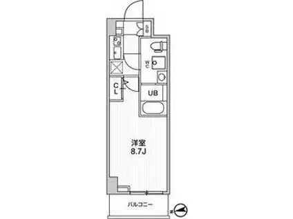 ジェノヴィア新高島平スカイガーデン(1K/2階)の間取り写真