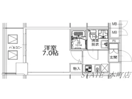 TOYOTOMI STAY PREMIUM 難波桜川(1K/6階)の間取り写真