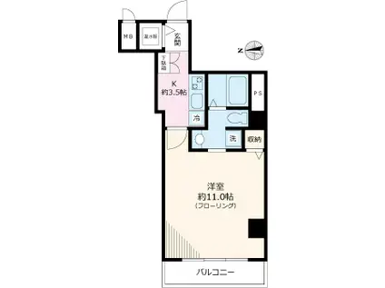 ニューハイツ湯島(1K/6階)の間取り写真