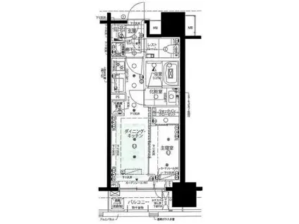 ピアース渋谷(1LDK/9階)の間取り写真