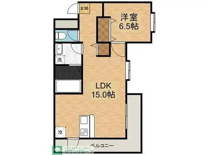 グランピリエ(1LDK/1階)の間取り写真