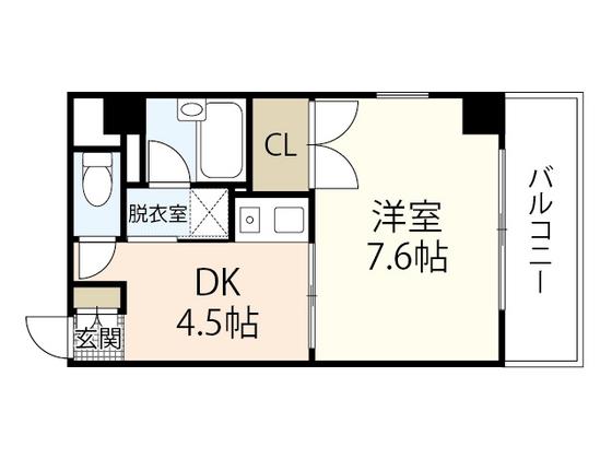 てづかビル(1K/6階)の間取り写真