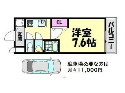 カサ リラ(1K/2階)の間取り写真