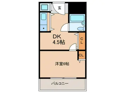 新神楽坂ハウス(1DK/5階)の間取り写真