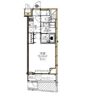 S-RESIDENCE新宿イースト(1K/5階)の間取り写真