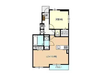 エターナル レジデンス II(1LDK/1階)の間取り写真