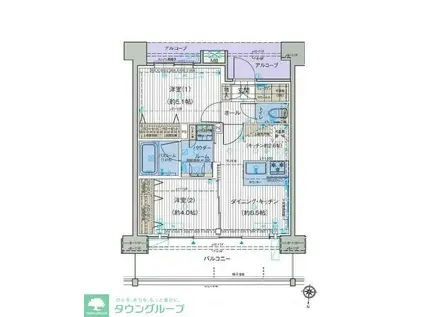 オーキッドレジデンス森下(2DK/11階)の間取り写真