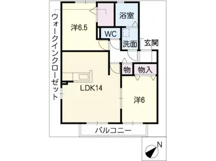 グリーンヒル新宿(2LDK/2階)の間取り写真