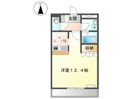 コーポグランディール(1K/2階)の間取り写真