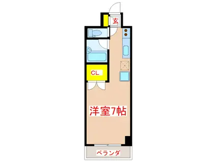 パルセスユニ(ワンルーム/6階)の間取り写真