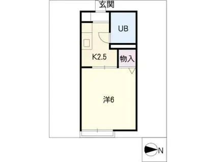 フレグランス元宮(1K/2階)の間取り写真