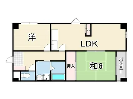 AXISクオーターバレル木津山(2LDK/3階)の間取り写真