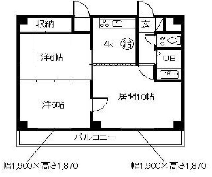 エーコー2条ビル(2LDK/4階)の間取り写真