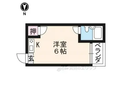 大文字ハイツ(ワンルーム/2階)の間取り写真