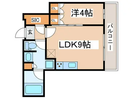 エアライズタワー(1LDK/26階)の間取り写真
