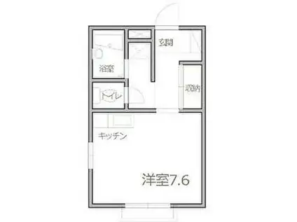 イーリスII(ワンルーム/2階)の間取り写真