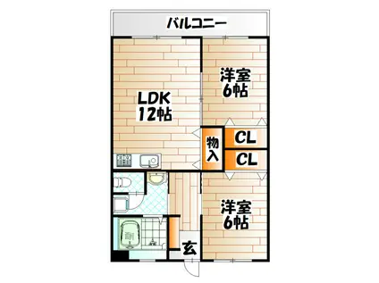 RAY白銀(2LDK/6階)の間取り写真