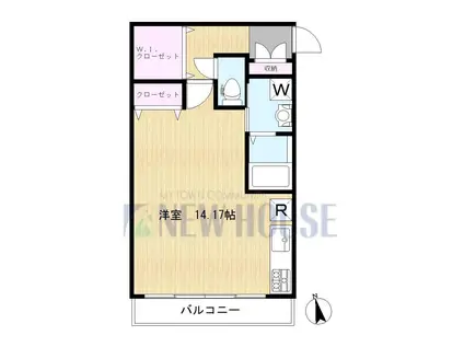 ロータス神楽坂(ワンルーム/2階)の間取り写真