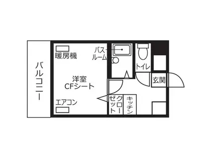 ドミール札幌(1K/8階)の間取り写真