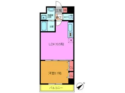 トニックコート本八幡南(1LDK/3階)の間取り写真