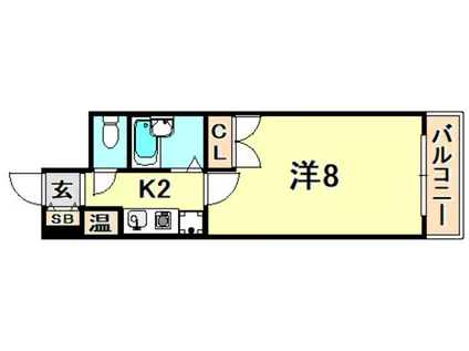スカイハイツ(1K/5階)の間取り写真
