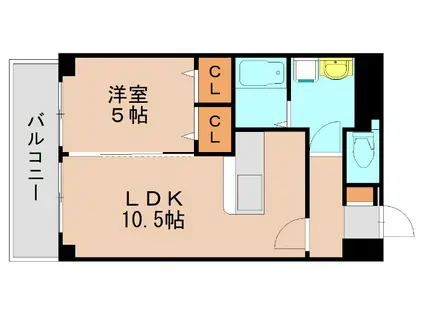 レヴェール・メゾン(1LDK/6階)の間取り写真