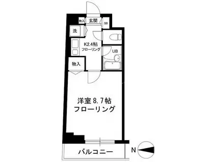 S.K.Yマンション(1K/2階)の間取り写真