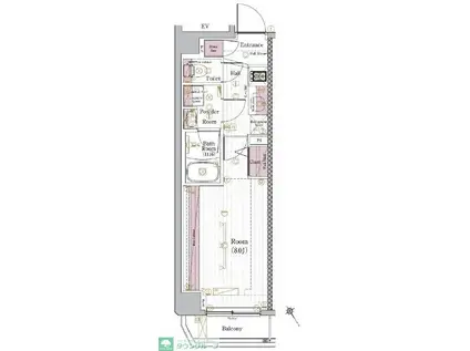 ブライズ清澄白河DUE(1K/1階)の間取り写真