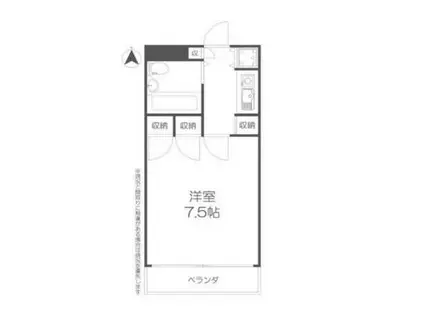 三協グリーンコート落合駅前パートⅡ(1K/2階)の間取り写真