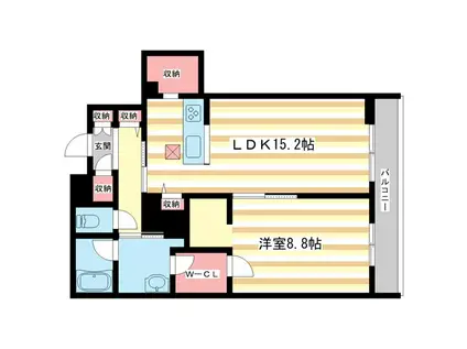 シャーメゾンフゥ(1LDK/1階)の間取り写真