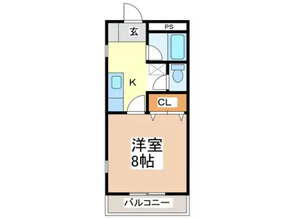 ウッドビレッジ(1K/1階)の間取り写真