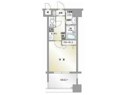 エンクレスト薬院III(1K/10階)の間取り写真