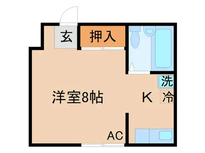 第五ビューハイツ(1K/2階)の間取り写真