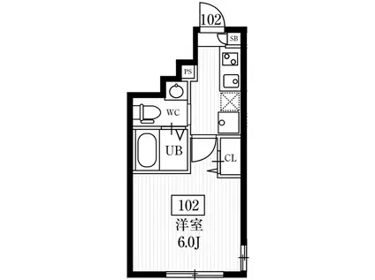 ミハス千川II(1K/1階)の間取り写真