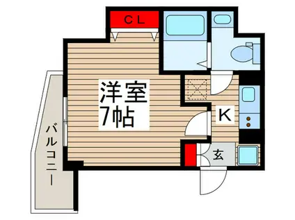 S-RESIDENCE松戸(1K/3階)の間取り写真